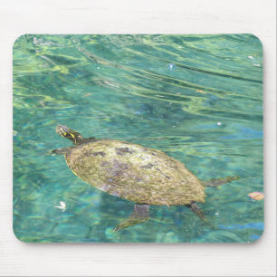 large river turtle swimming mouse pad