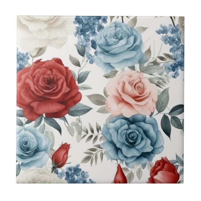 Large Rose Ceramic Tile (Front)