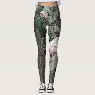 Large Roses on Wood Leggings