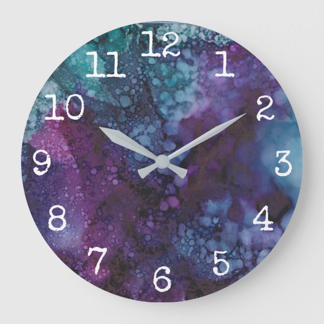 Large Round Clock "Blue-Purples" (Front)