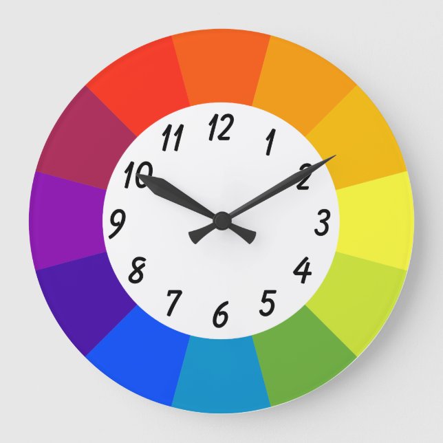 Large Round Clock in Bright Colours (Front)