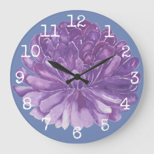 Large Round Clock "Lavender Flower"