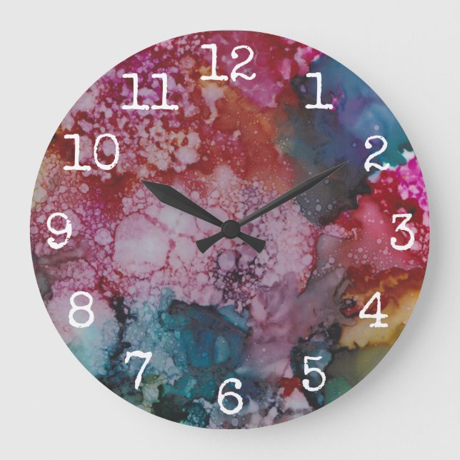 Large Round Clock "Pink-Blues" (Front)