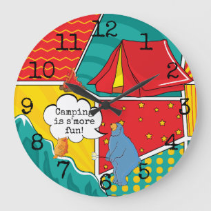 Large Round Clock "Pop Art Camp"