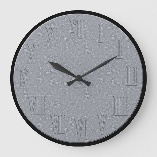 Large Round Galvanised Look Wall Clock (Front)