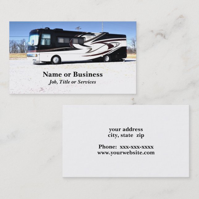 large RV or recreational vehicle Business Card (Front/Back)