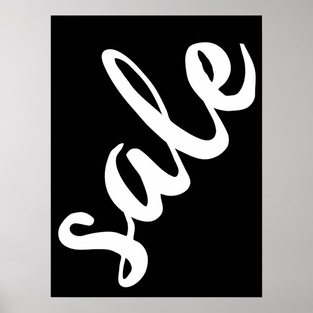 Large Sale Sign, 18x24 Black and White Sale Poster (Front)