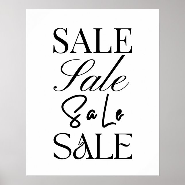 Large Sale Sign, Boutique Sale  Poster (Front)