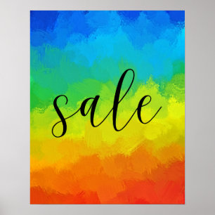 Large Sale Sign, Colourful Retail Store Sale Poster