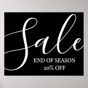Large Sale Sign, End of Season Sale Sign, 20% Off  Poster