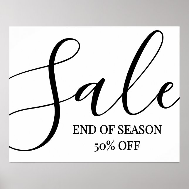 Large Sale Sign, End of Season Sale Sign, 50% Off  Poster (Front)