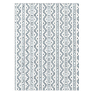 Large Scale Blue Ikat, Cream Woven Look Tablecloth