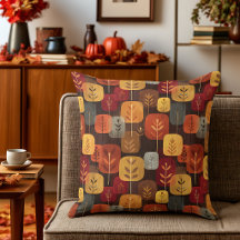 Large-Scale Mid-Century Modern Autumn Forest