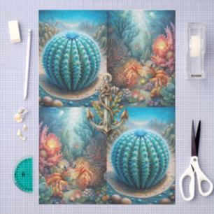 Large Scenic Sea Urchin Anchor & Crab Decoupage Tissue Paper