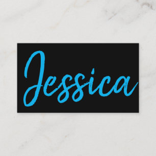 Large Script Blue Business Card