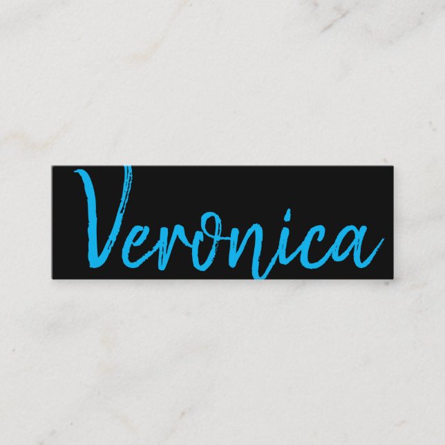 Large Script Blue | Handwriting Series Mini Business Card (Front)