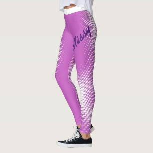 Large Script with White Dot Pattern on Your Colour Leggings