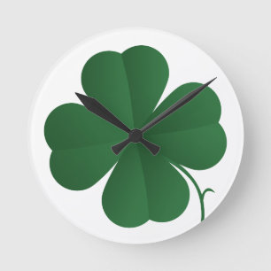 Large Shamrock Round Clock