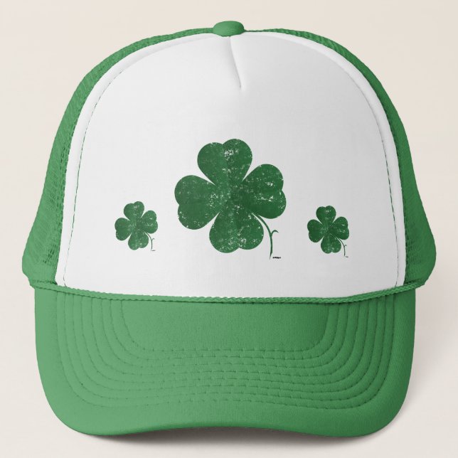 Large Shamrock - vintage style Trucker Hat (Front)