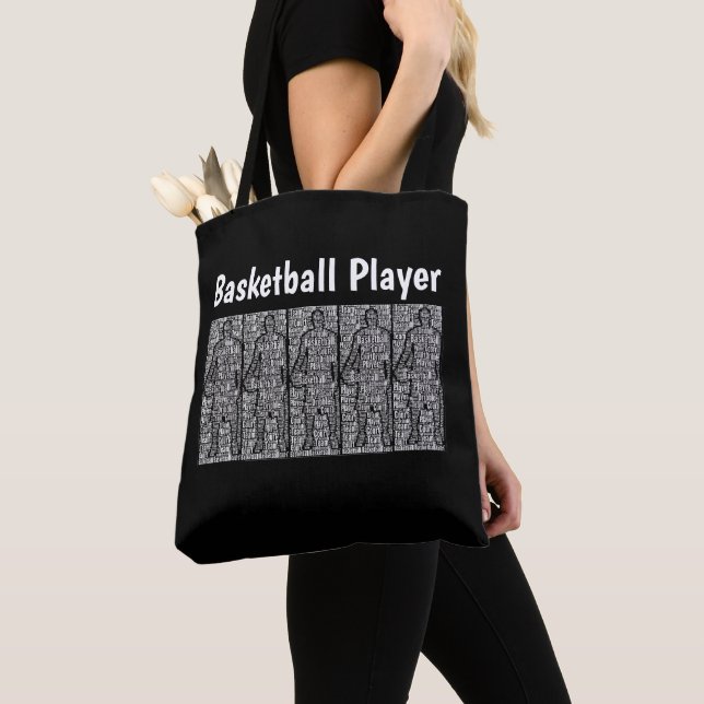 Large Shopping Grocery Tote Bag Basketball Sports (Close Up)