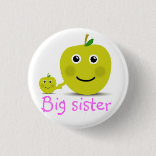 Large sister 3 cm round badge