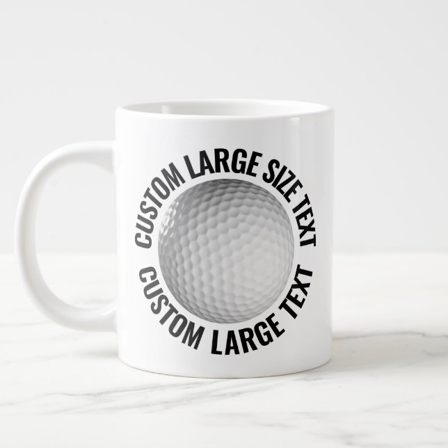Large Size Personalised Text Giant Golf Mug 20oz (Left)