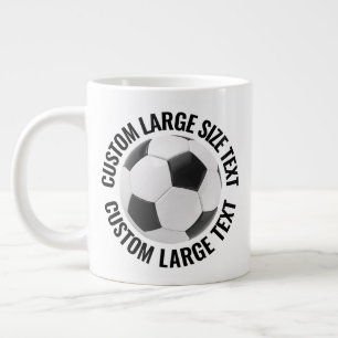 Large Size Personalised Text Soccer Ball Custom Coffee Mug