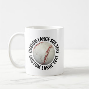 Large Size Text 11oz Personalised Baseball Mug