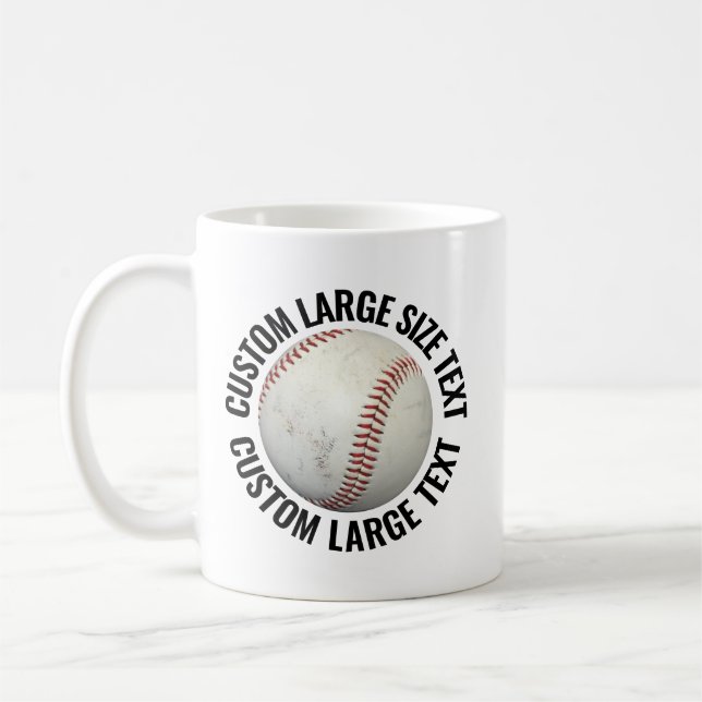 Large Size Text 11oz Personalised Baseball Mug (Left)