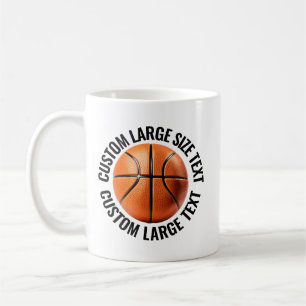 Large Size Text 11oz Personalised Basketball Mug