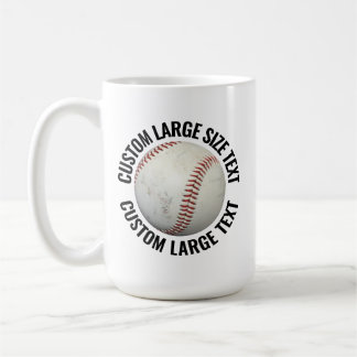 Large Size Text 15oz Personalised Baseball Mug