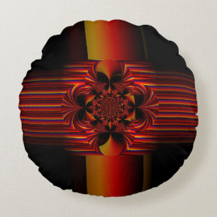 Large Small Stripes With Bow Round Cushion