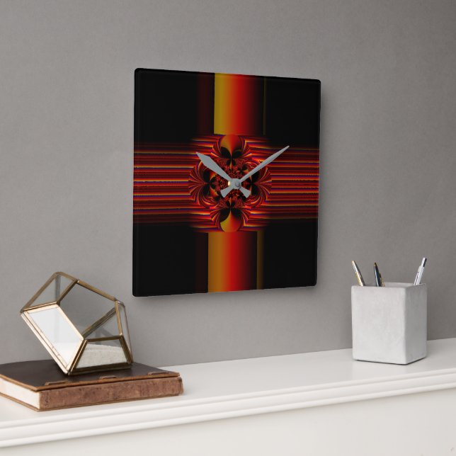 Large Small Stripes With Bow Square Wall Clock (Office)