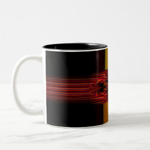 Large Small Stripes With Bow Two-Tone Coffee Mug