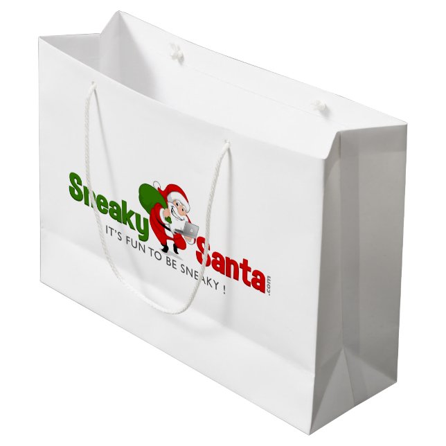 Large Sneaky Santa Gift Bag (Front Angled)