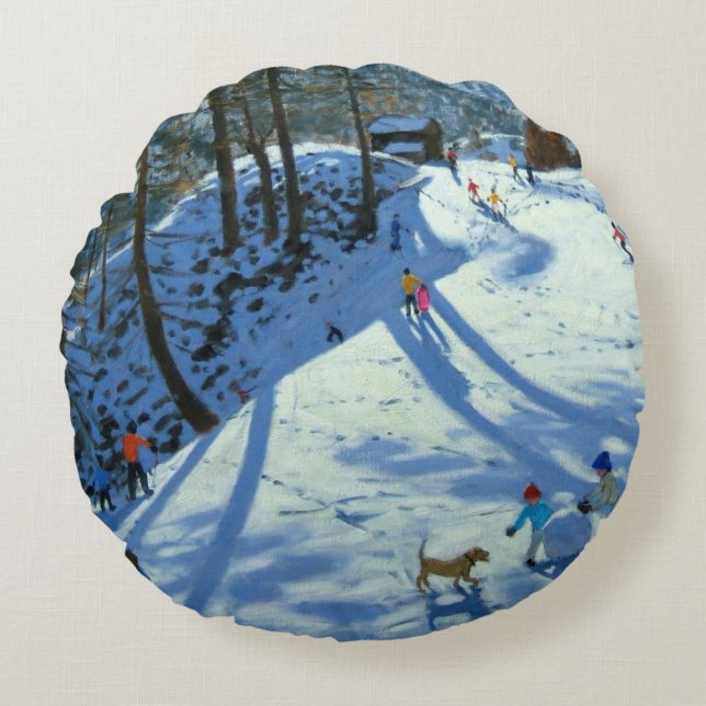 Large Snowball Zermatt Round Cushion (Front)