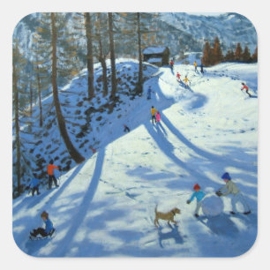 Large Snowball Zermatt Square Sticker