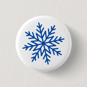 Large Snowflake  3 Cm Round Badge