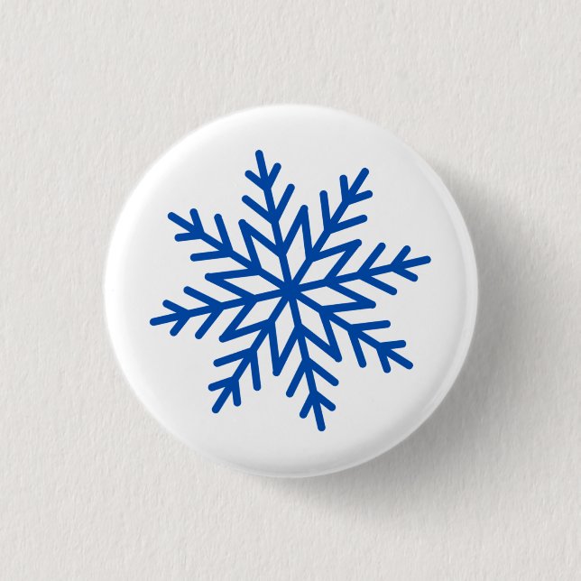 Large Snowflake  3 Cm Round Badge (Front)