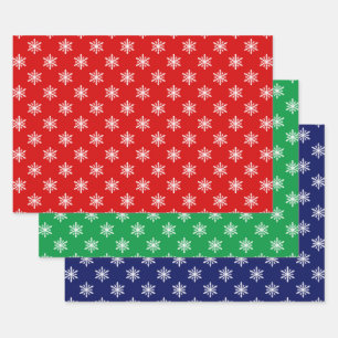 Large Snowflakes DIY Background Colours Wrapping Paper Sheet