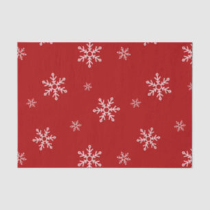 Large Snowflakes on Christmas Red Tissue Paper
