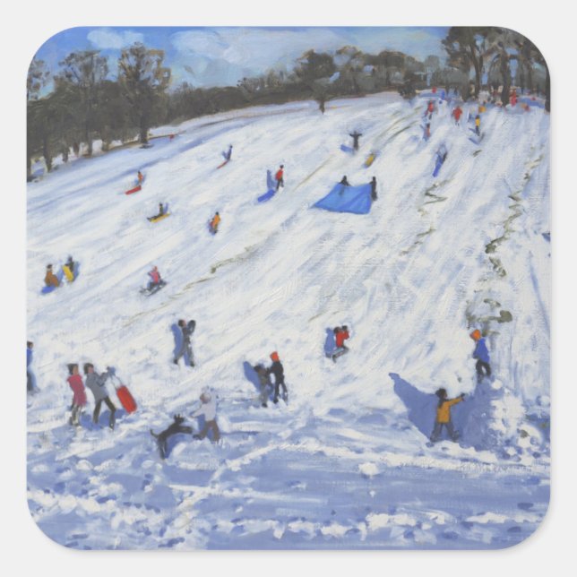 Large snowman Chatsworth 2012 Square Sticker (Front)