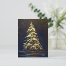 Large Snowy Evergreen Christmas Greeting Cards 