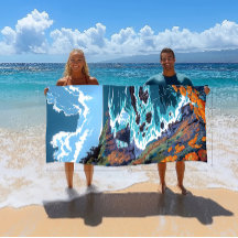 Large & Soft Colourful Sonoma Coast Beach Towel