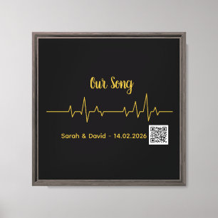 Large Soundwave Song Art Canvas-Interactive Weddin Canvas Print