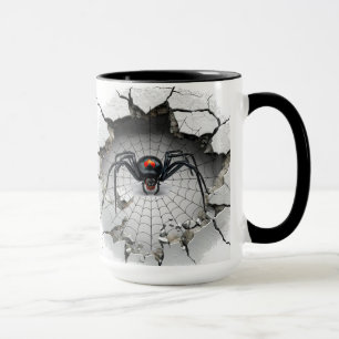 Large spider in a web mug
