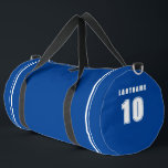 Large Sports Duffle Bag | Custom Name and Number<br><div class="desc">Custom make a sports duffle bag with a personalised team name,  last name,  or player number. These bags come in a variety of colours and make a great gift for the athlete in your life.</div>