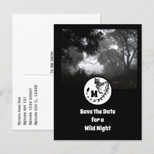 Large Spotted Genet Silhouette Monogram Photo Invitation Postcard