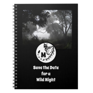 Large Spotted Genet Silhouette Monogram Photo Notebook