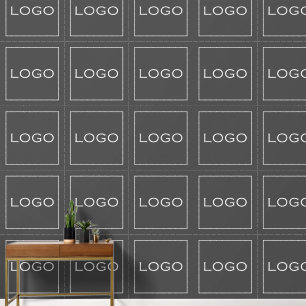 Large Square Logo Photo on Dark Grey Business Wallpaper